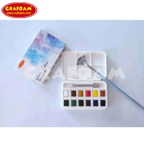 Solid Watercolor Paint Set - 12 